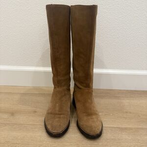 KORS Michael Kors Flat Tan Suede Pull-On Knee-High Boots Sz 6